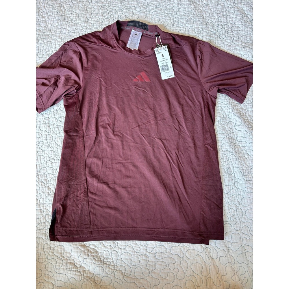 Adidas Mens D4T Int. Tee Aurora Ruby Maroon Training Shirt Size Small